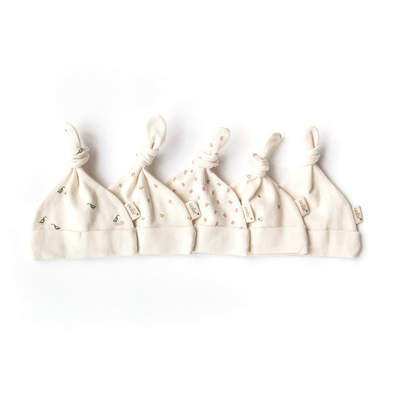 Oolie - GOLD SPRIG  | Organic Top Knot Baby Hat