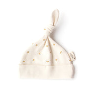 Oolie - GOLD SPRIG  | Organic Top Knot Baby Hat