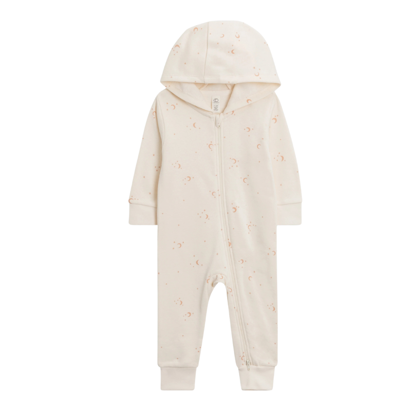 Greer Fleece Hooded Zipper Romper - Fawn