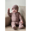 Organic Waffle Footie Jumpsuit - EARTH BROWN