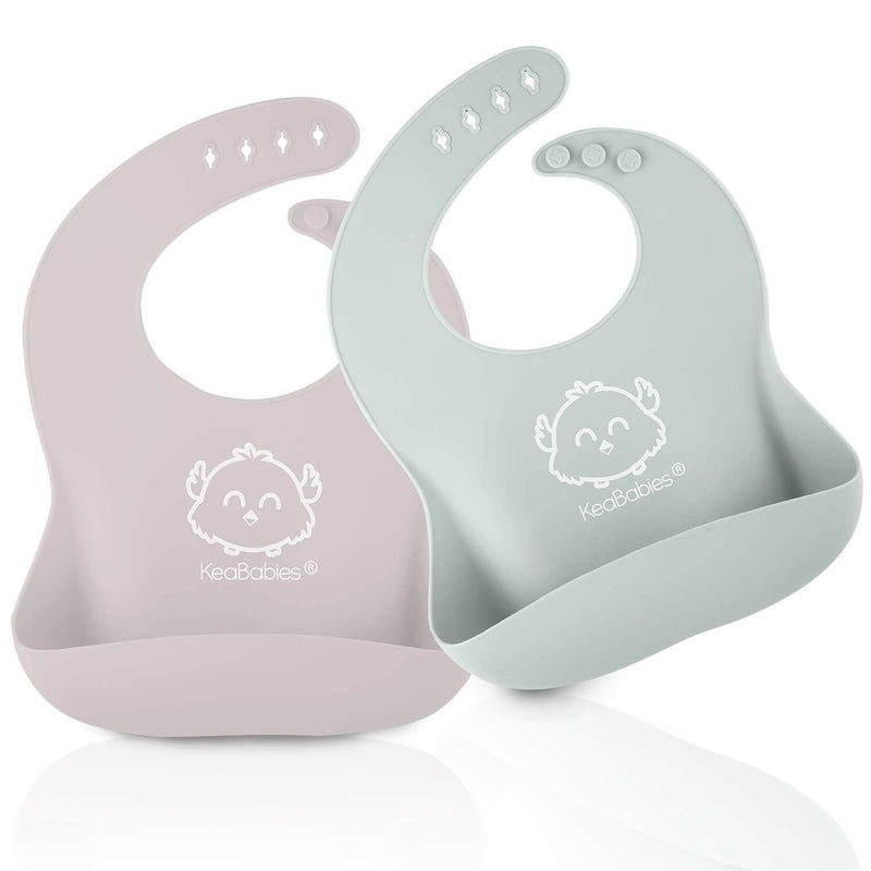 KeaBabies - Silicone Bib (set of 2) - Soft Dusk