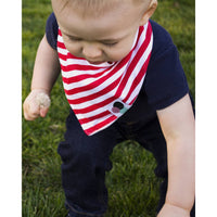 Premium Baby Bandana Bib | RED STRIPES