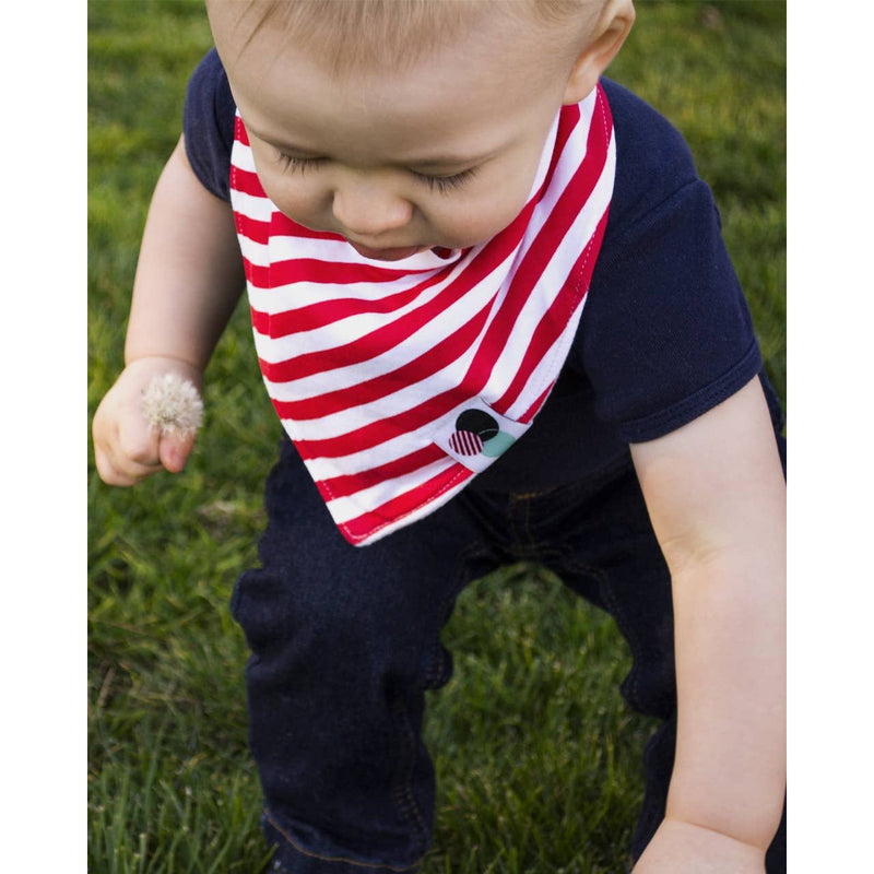 Premium Baby Bandana Bib | RED STRIPES