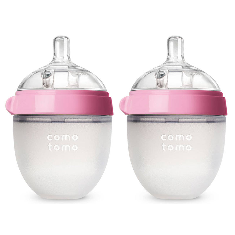 Comotomo - Baby Bottle, Double Pack - 5 oz - Pink