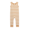 Henley Tank Romper | TAN ELY STRIPE