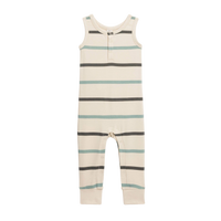 Henley Tank Romper - Lodi Stripe | PEWTER / TEAL