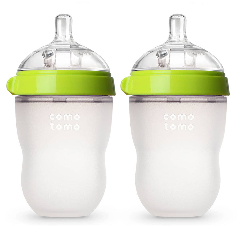 Comotomo - Baby Bottle, Double Pack - 8 oz - Green