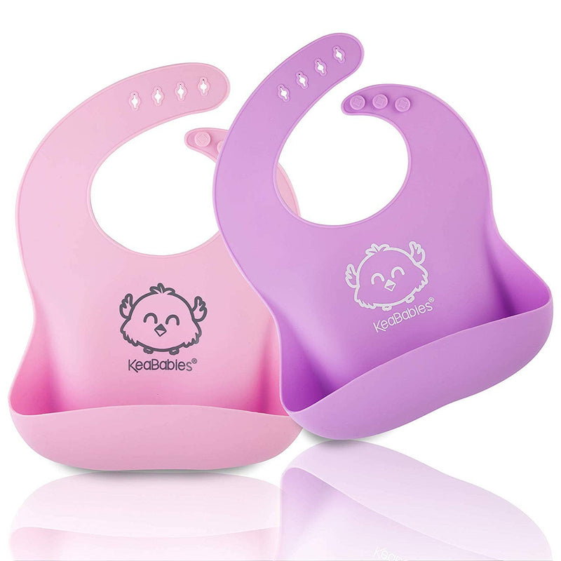 KeaBabies - Silicone Bib (set of 2) - Cotton Candy